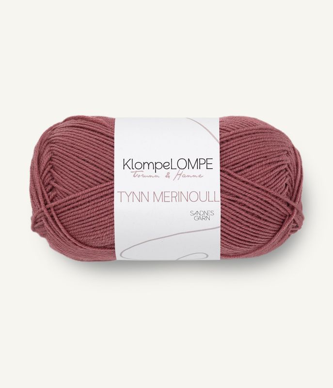 UT KlompeLOMPE Tynn Merinoull 4344 Mørk Pudderrosa